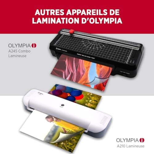 Olympia Plastifieuse A330 | Plastification à chaud et à froid | Idéal pour le bureau, l'école et le bureau à domicile Pr