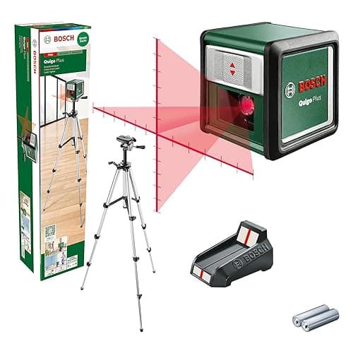 Bosch Laser lignes Quigo Plus pour maison et jardin facile à aligner avec trépied (outil professionnel pour le bricolage