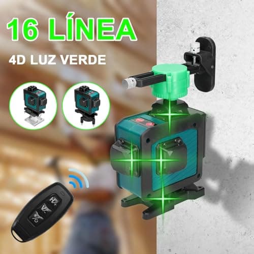 Laser niveau multifonction 16 lignes autonivelant 3°outil omnidirectionnel ligne autocollante mur sol haute précision 1,