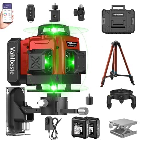 Niveau Laser Trepied 4D 16 Lignes 360° Chantier Étanche IP54 & Batterie IP54 Étanche & Affichage LED