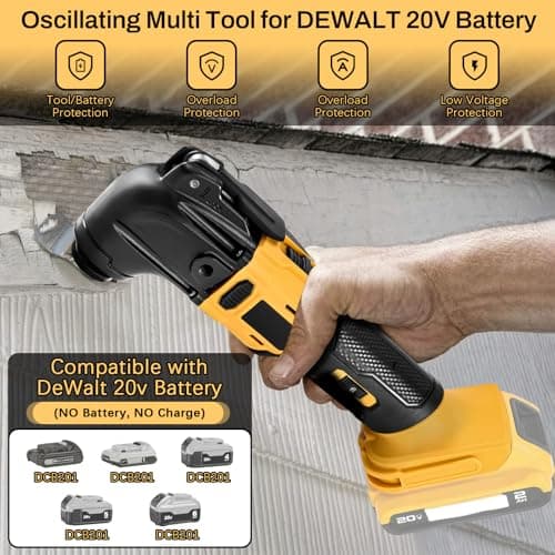 Outil Multifonction Oscillant Dewalt 20 V Brushless, 6 Vitesses Variables, Angle Oscillant 4°, Idéal pour Coupe, Sculptu