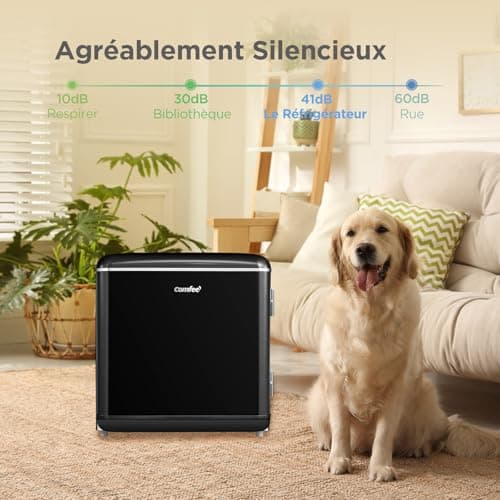 Comfee' RCD50BL2EURT(E) Mini Réfrigérateur Monoporte Noir, Idéal pour la Maison et le Bureau, Capacité de 47L, Bruit Réd