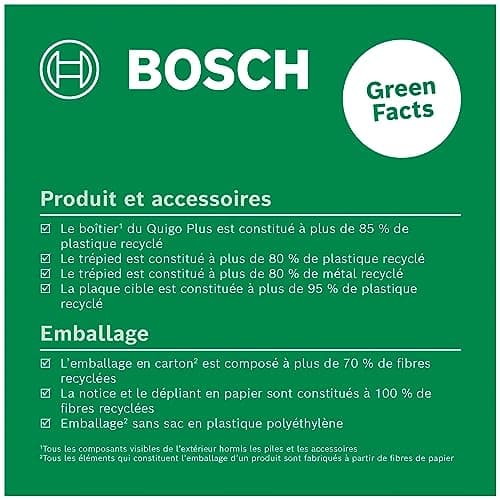 Bosch Laser lignes Quigo Plus pour maison et jardin facile à aligner avec trépied (outil professionnel pour le bricolage