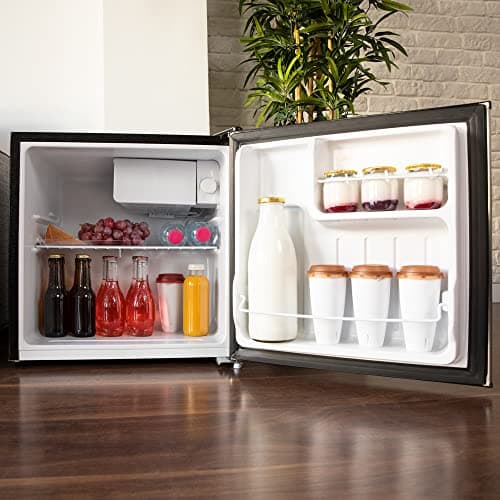 Cecotec Mini Frigo GrandCooler 20000 SilentCompress Noir | Grand Volume 46 L, Porte Reversible et Petit Congélateur | Éc
