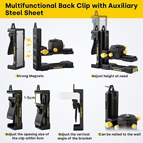 Adaptateur Niveau Laser Enventor PV11, 360° avec Micro-réglage, Rotation Précise, Base Pivotante Magnétique