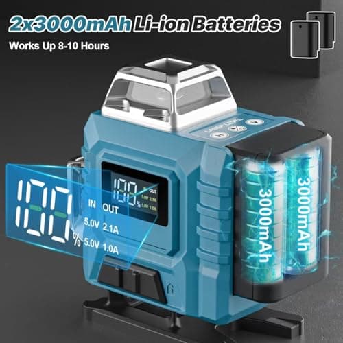 Niveau Laser LaserPro 4D 16 Lignes 360° Chantier Batterie Longue Durée Affichage LED App & Télécommande Niveau Laser Aut