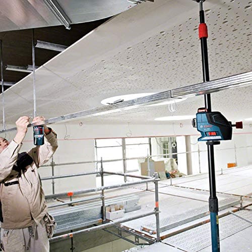 Bosch Professional Cellule de Réception LR 7 Bleu Faisceau Rouge et Vert Portée 5-50 m Piles 1,5 V AAA Housse de Protect