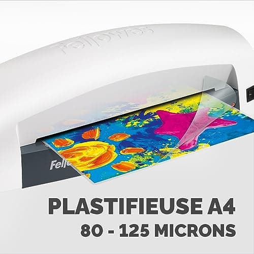 Plastifieuse Fellowes Plastifieuse Lunar A4 à chaud gris/blanc pochettes 80-125 microns 30cm/min loisirs créatifs