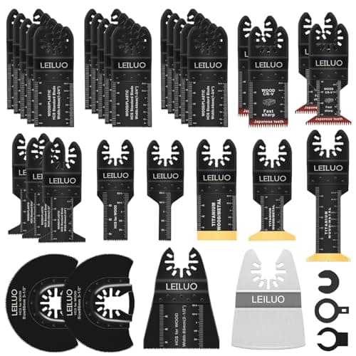 Leiluo lame oscillante en titane Dewalt Makita Ryobi 5 pièces pour outils multifonctions durcis métal bois — New-34Pcs