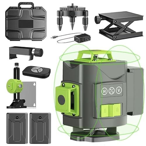 Niveau laser Autonivelant Vert 4D 16 Ligne + Télécommande Intégrée (Avec Base)