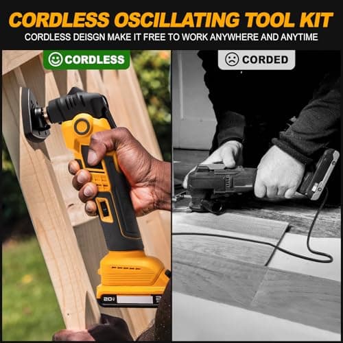 Outil oscillant sans fil De-Walt 20 V, 4° angle, 6 vitesses, 16 lames