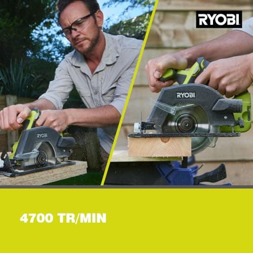 RYOBI Scie circulaire 18 Volts ONE+ diamètre 150 mm lame - praticité professionnelle - coupez tout avec précision - R18C