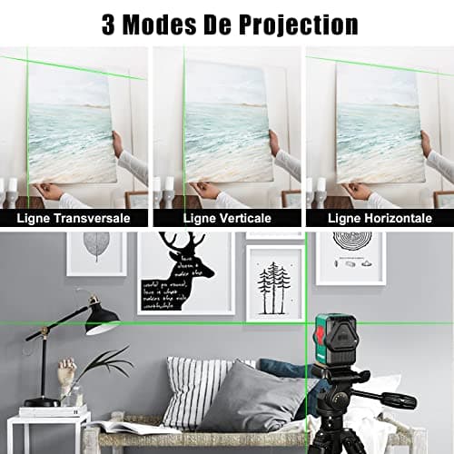 HYCHIKA Niveau Laser Vert Autonivelant 45M pour Extérieur - Deux Modules Ligne Croix/Horizontale/Verticale USB Rechargea