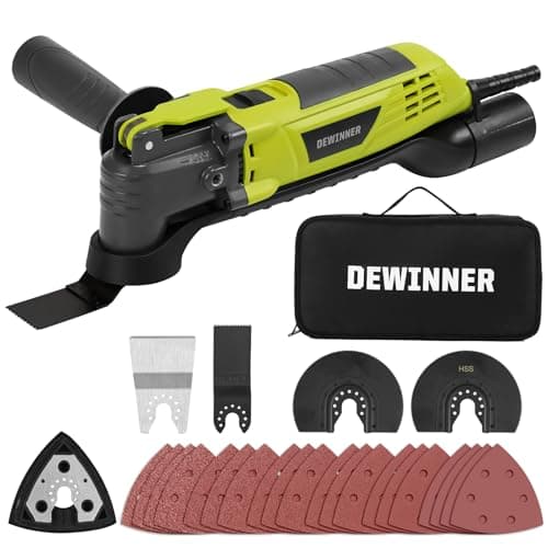Outil Multifonction DEWINNER Oscillant 300W pour Poncer et Couper - 28 Accessoires - 6 Vitesses Variables - 300W - Multi