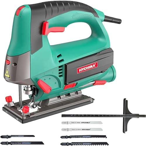 HYCHIKA Scie Sauteuse 800W Pour Professionnels, Capable de Couper de grandes Quantités de Matériaux, Idéale pour le Bois