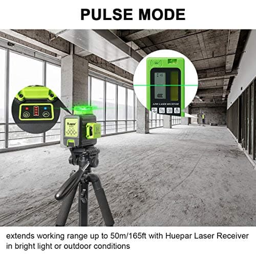 Laser Vert Huepar B03CG Pro Auto-Nivellement 3x360 Batterie Rechargeable Type-C Étui Rigide Inclus
