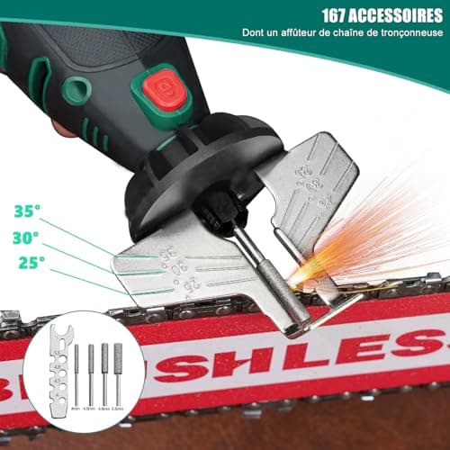 HYCHIKA Outil Rotatif 150W, 33 000 tr/min, 7 vitesses, 167 accessoires, pour tous les travaux, idéal pour professionnels