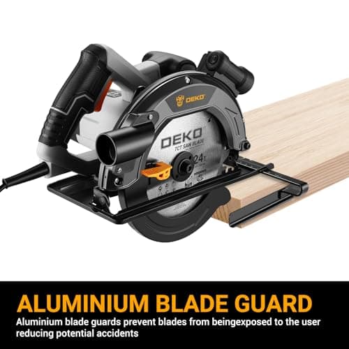 DEKOPRO Scie Circulaire 1400W Laser 190mm Bois PVC Coupe Précise
