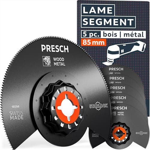 Presch Lame Scie Oscillante Bois et Métal 25x10mm - Dents BI pointues & forme coudée pour résultats précis - Lame Outil — Lame segment