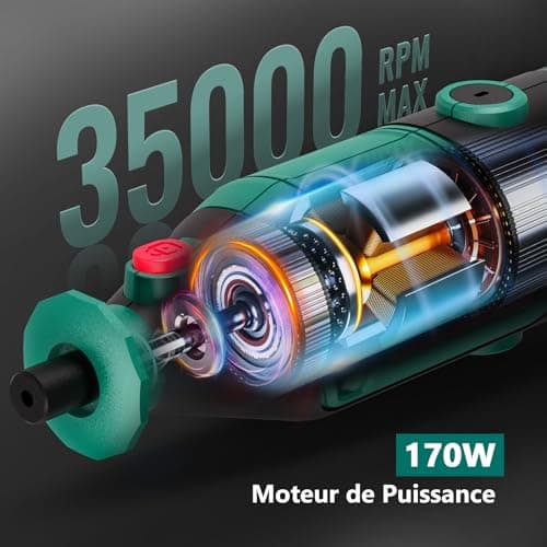 HYCHIKA Outil Rotatif 170W Parfait Pour la Coupe et le Ponçage de Détail Avec Arbre Flexible et 173 Accessoires