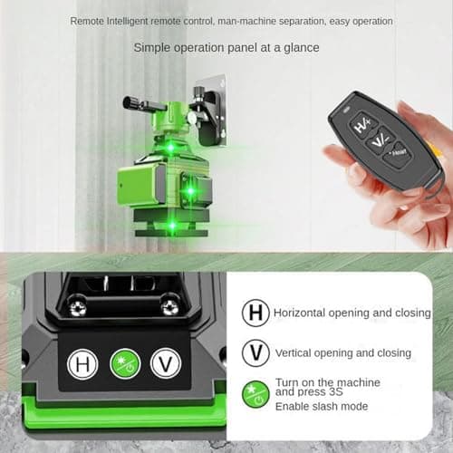 Niveau laser 4D 16 Lignes Niveau Laser Vertical Horizontal Autonivelant 4 x 360° 2600 mA Batteries rechargeables IP54 Su