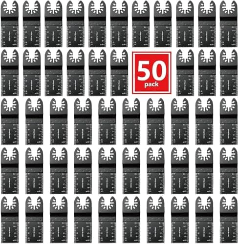 Lot de 50 lames de scie oscillante professionnelles universelles en noir, larges 35 mm, natives pour bois avec dégagemen