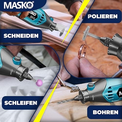 MASKO® outil multifonction puissant 200 W avec vitessevariable 10 000 à 40 000 tr/min Outil rotatif Mandrin à serrage ra