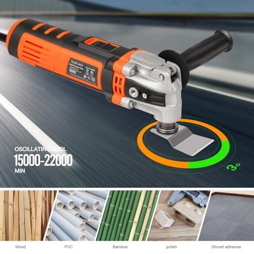 Outil oscillant 400W multifonction | Outils oscillants 6 vitesses variables 15000-22000RPM | Multi outils oscillants pou