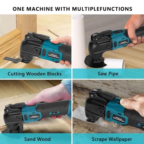 Outil multifonction oscillant Makita 18 V, outil sans fil oscillant avec 6 vitesses variables, outil oscillant multifonc