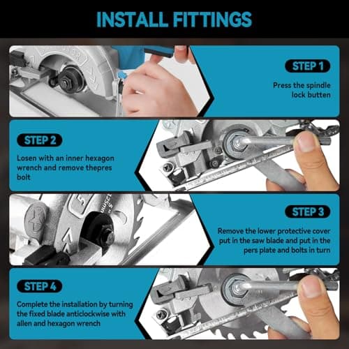 Scie circulaire Makita sans fil 18/20 V, 1000 W, 6200 tr/min pour bois et métal souple