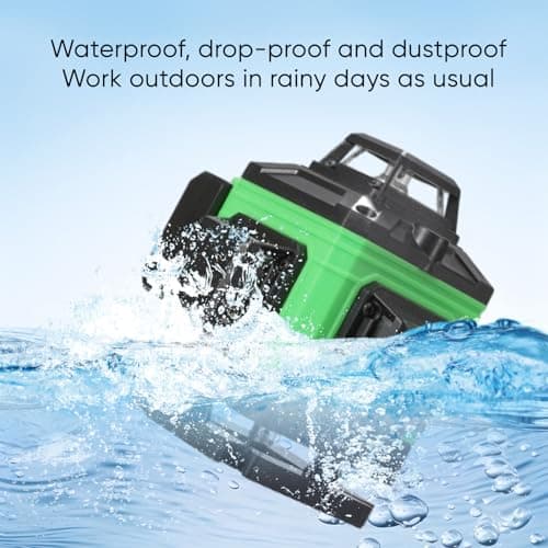 Niveau laser 4D 16 Lignes Niveau Laser Vertical Horizontal Autonivelant 4 x 360° 2600 mA Batteries rechargeables IP54 Su