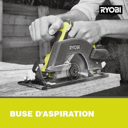 RYOBI Scie circulaire 18 Volts ONE+ diamètre 150 mm lame - praticité professionnelle - coupez tout avec précision - R18C