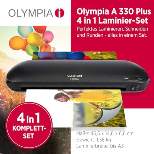 Titre SEO optimisé : Olympia A330 Plus Set 4 en 1 Plastifieuse Noir Économique et Pratique pour Maison et Bureau avec Fo