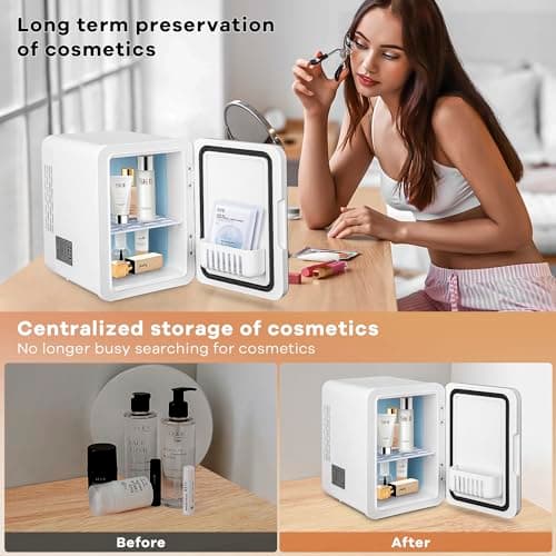 petit frigo porte vitrée 4L avec fonction multisurchauffage pour voyage, silencieux et pratique, allume-cigare et prise