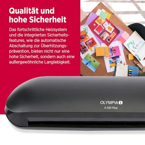 Titre SEO optimisé : Olympia A330 Plus Set 4 en 1 Plastifieuse Noir Économique et Pratique pour Maison et Bureau avec Fo