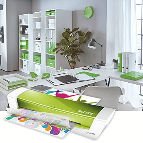 Leitz iLAM Home Office - Plastifieuse A4 pour la Maison, Préchauffage Rapide en 3 Minutes, Pochettes Incluses Vert