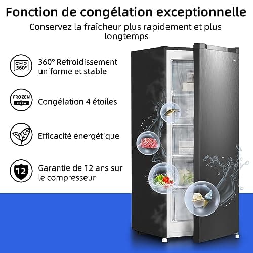 CHiQ Congélateur armoire 145L rapide, silencieux et thermométrique, adapté aux foyers urbains, haute efficacité énergéti