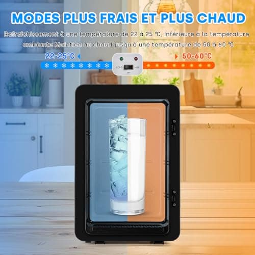 Enventor Mini Frigo 15 Litres, Petit Frigo Portable pour Cosmétiques, Bureau et Voiture
