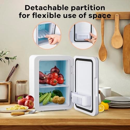petit frigo porte vitrée 4L avec fonction multisurchauffage pour voyage, silencieux et pratique, allume-cigare et prise