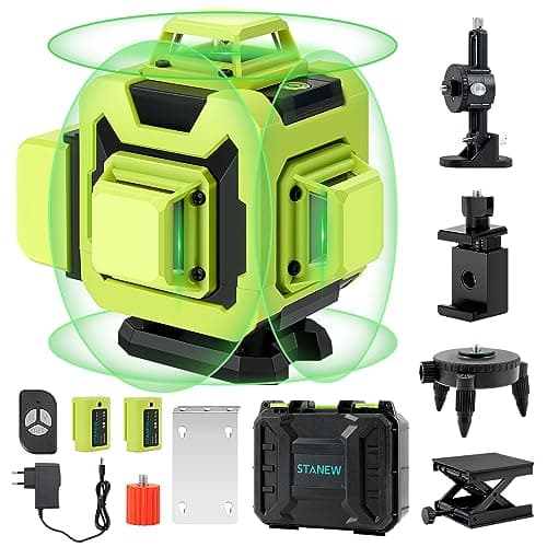 Niveau laser STANEW 4 x 360° Autonivelant Verte 4D 16 Ligne Horizontal et Verticale Avec Télécommande Intégrée et Tripod — Basic model