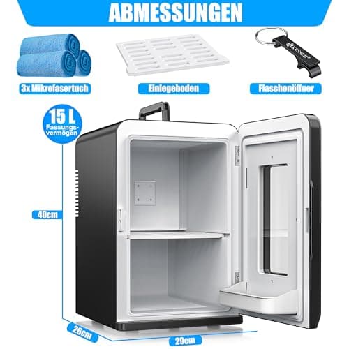 KESSER® Mini réfrigérateur 2 en 1 | Capacité de 15 litres | Idéal pour Campings et Pique-niques | Fonction de Chauffage