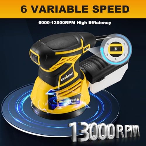 Ponceuse Excentrique Enventor 350W 13000RPM pour Bois et Acier