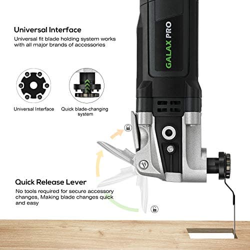 Outil multifonction GALAX PRO 400 W 6 vitesses 4° oscillant 30 accessoires