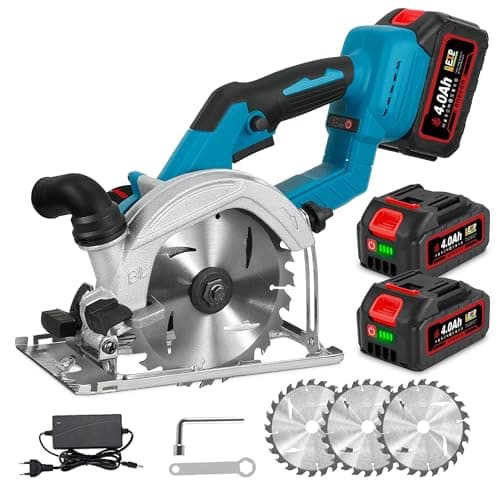 ONEVAN Scie circulaire portative sans fil 150 mm pour professionnels en construction 55 mm de profondeur de coupe 3 lame