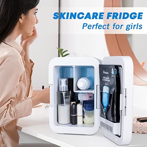 YU YUSING Mini Frigo Cosmétique 4 L Noir | Refroidisseur et Chauffeur portable | Idéal pour Voiture et Bureau | Espace I