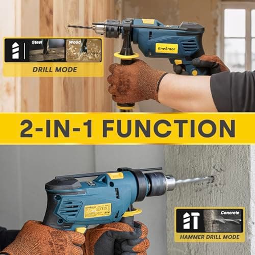 Perceuse à percussion Enventor 750W pour Béton et Métal