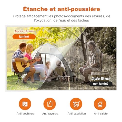 Plastifieuse Bonsaii A4 L421-A: ABS pour documents sans bourrage, bureau et maison, 80-100 microns, 5 films inclus