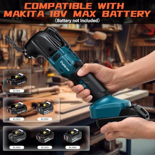 Outil Multifonction Oscillant Sans Fil Makita, Scie Oscillante à 6 Vitesses Réglables, Multitool pour Gratter, Couper et