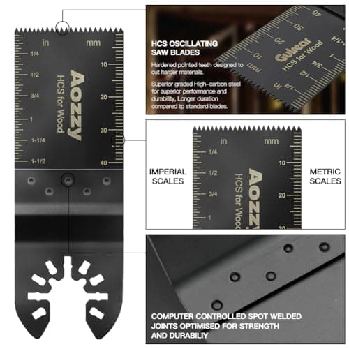 50Pièces Lames de Scie Oscillantes, Titane 5 Lames, Coffret Accessoires Outil Multifonction, lame de scie universelle po