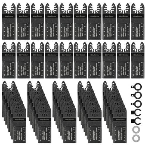 Enventor 67Pcs Lame Scie Oscillante, Kit de Lame Outil Multifonction pour Bois et Plastique, Professionnels et Enthusias